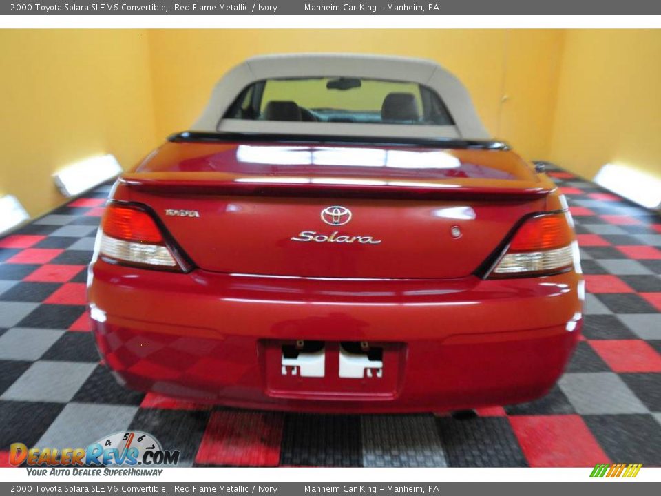2000 Toyota Solara SLE V6 Convertible Red Flame Metallic / Ivory Photo #5
