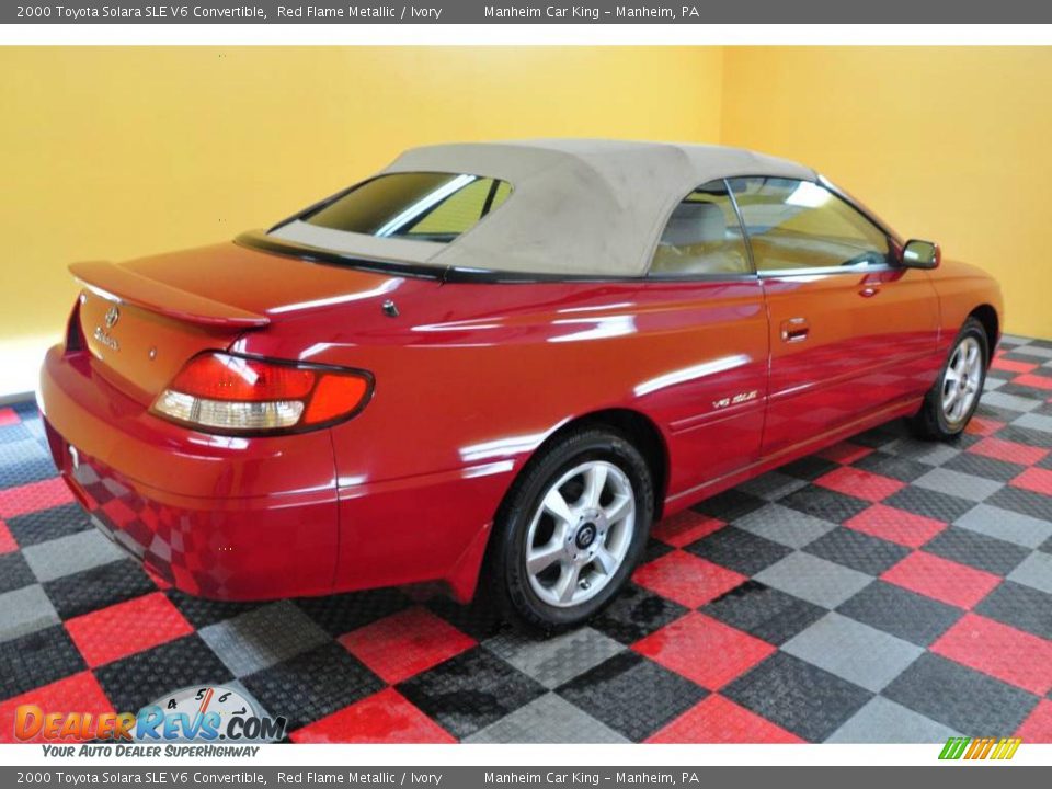 2000 Toyota Solara SLE V6 Convertible Red Flame Metallic / Ivory Photo #6