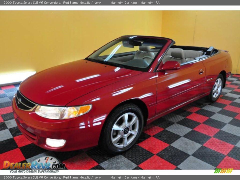 2000 Toyota Solara SLE V6 Convertible Red Flame Metallic / Ivory Photo #7