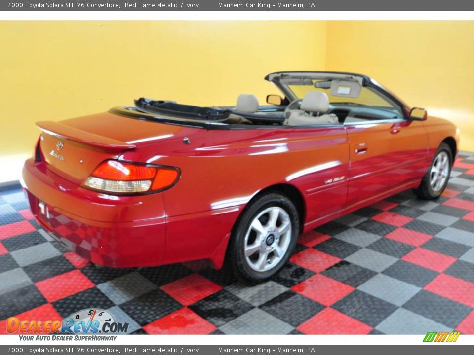 2000 Toyota Solara SLE V6 Convertible Red Flame Metallic / Ivory Photo #8