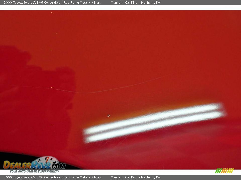 2000 Toyota Solara SLE V6 Convertible Red Flame Metallic / Ivory Photo #13