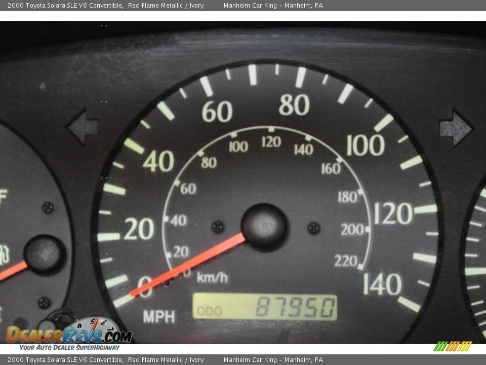 2000 Toyota Solara SLE V6 Convertible Red Flame Metallic / Ivory Photo #18
