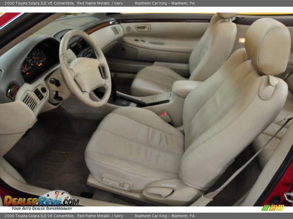 2000 Toyota Solara SLE V6 Convertible Red Flame Metallic / Ivory Photo #19