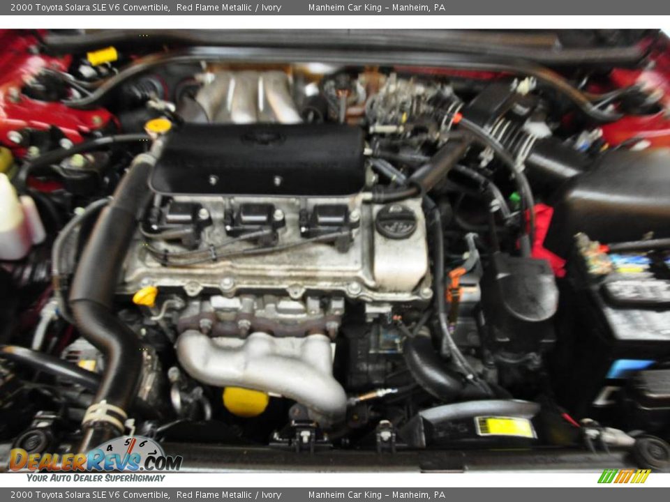 2000 Toyota Solara SLE V6 Convertible Red Flame Metallic / Ivory Photo #24