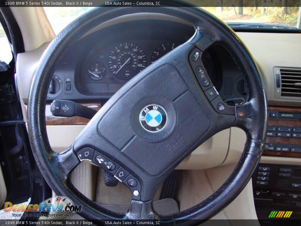 1998 BMW 5 Series 540i Sedan Black II / Beige Photo #11