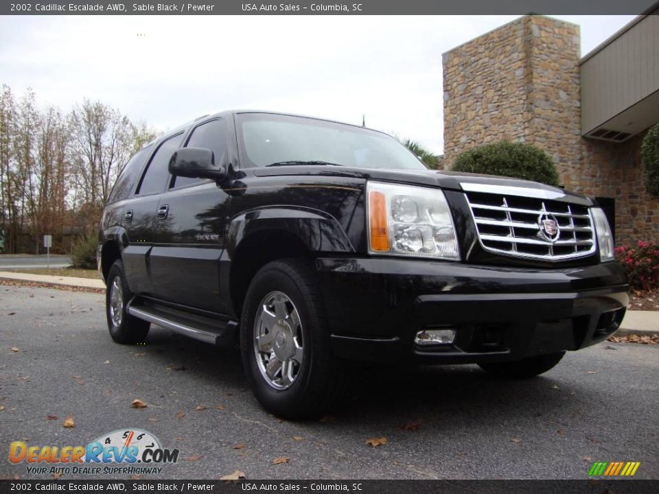 2002 Cadillac Escalade AWD Sable Black / Pewter Photo #2