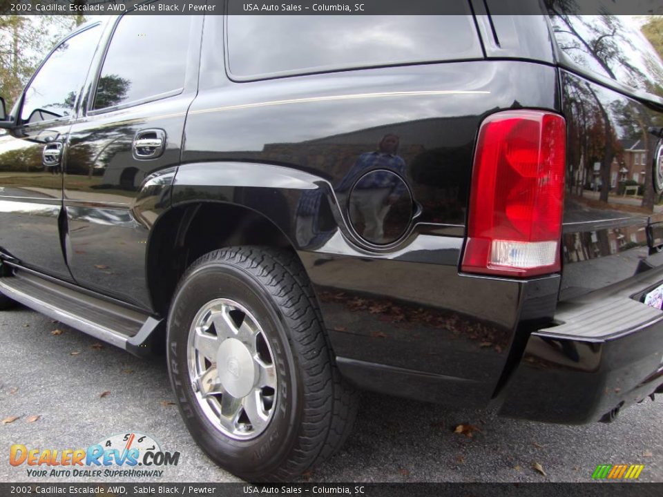 2002 Cadillac Escalade AWD Sable Black / Pewter Photo #21