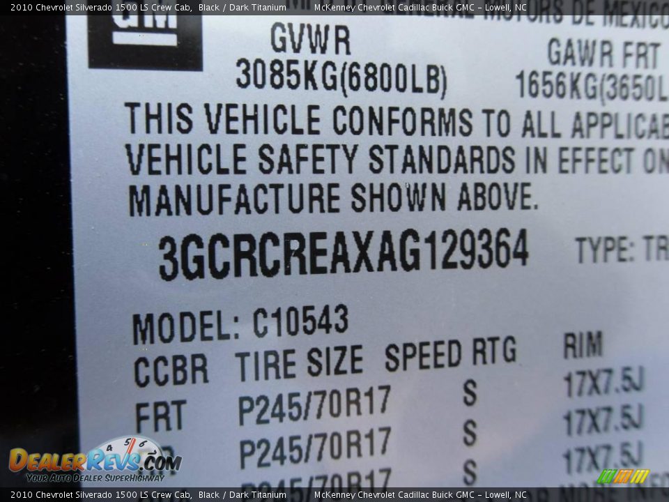 2010 Chevrolet Silverado 1500 LS Crew Cab Black / Dark Titanium Photo #12