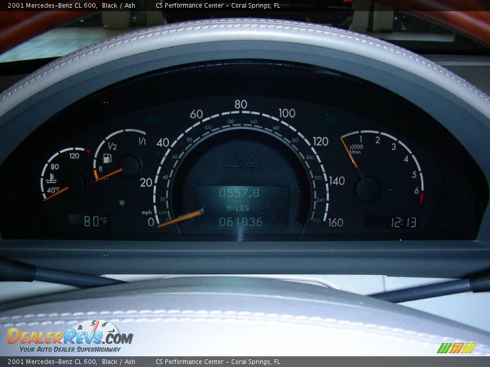 2001 Mercedes-Benz CL 600 Black / Ash Photo #27