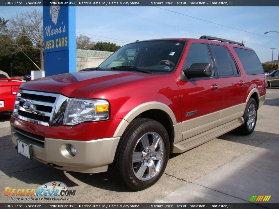 2007 Ford Expedition EL Eddie Bauer 4x4 Redfire Metallic / Camel/Grey Stone Photo #4