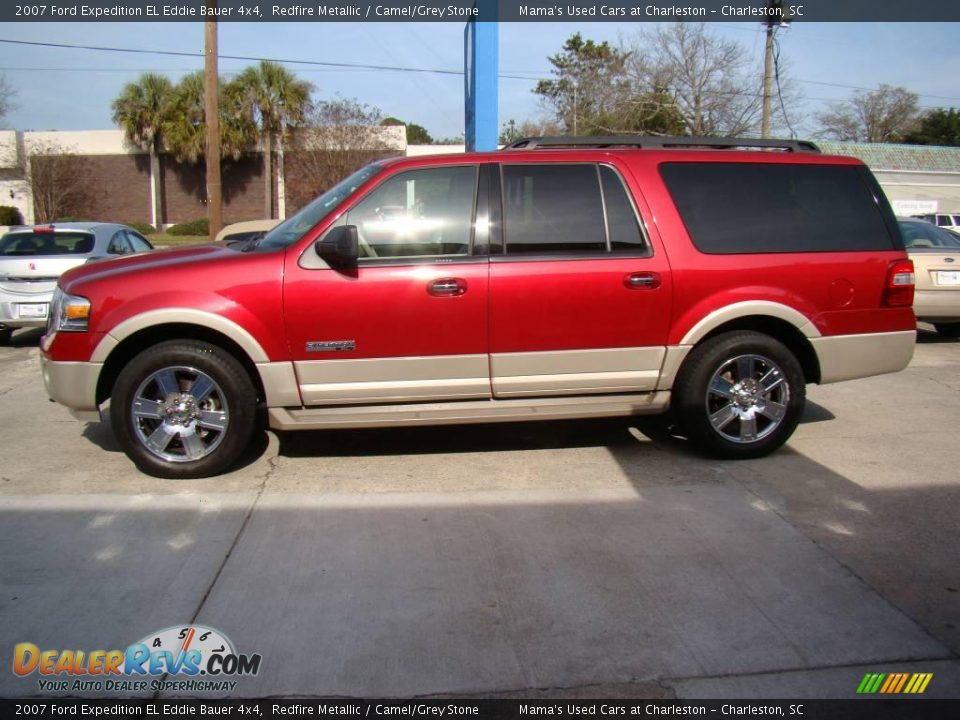 2007 Ford Expedition EL Eddie Bauer 4x4 Redfire Metallic / Camel/Grey Stone Photo #5