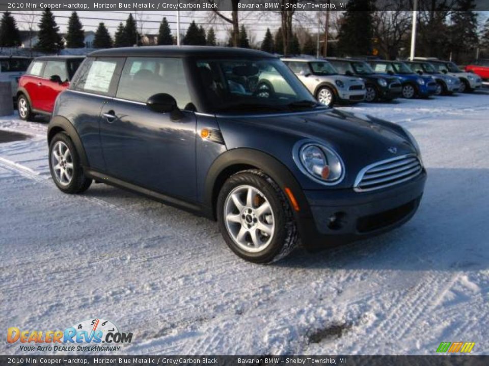 2010 Mini Cooper Hardtop Horizon Blue Metallic / Grey/Carbon Black Photo #7
