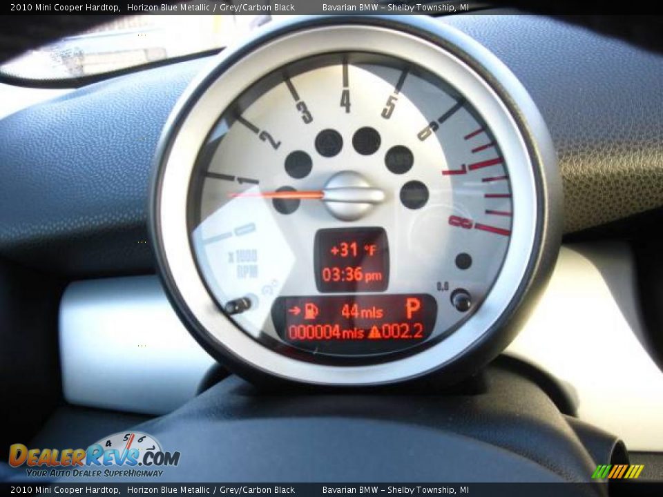 2010 Mini Cooper Hardtop Horizon Blue Metallic / Grey/Carbon Black Photo #17