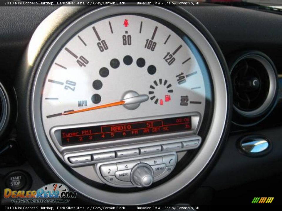 2010 Mini Cooper S Hardtop Dark Silver Metallic / Grey/Carbon Black Photo #13