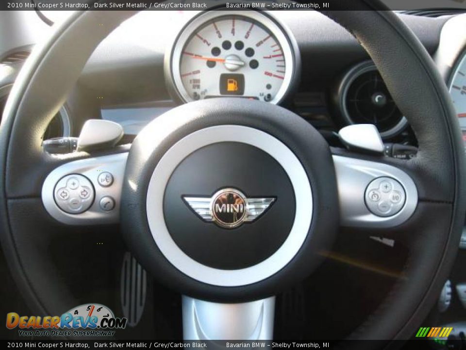 2010 Mini Cooper S Hardtop Dark Silver Metallic / Grey/Carbon Black Photo #16