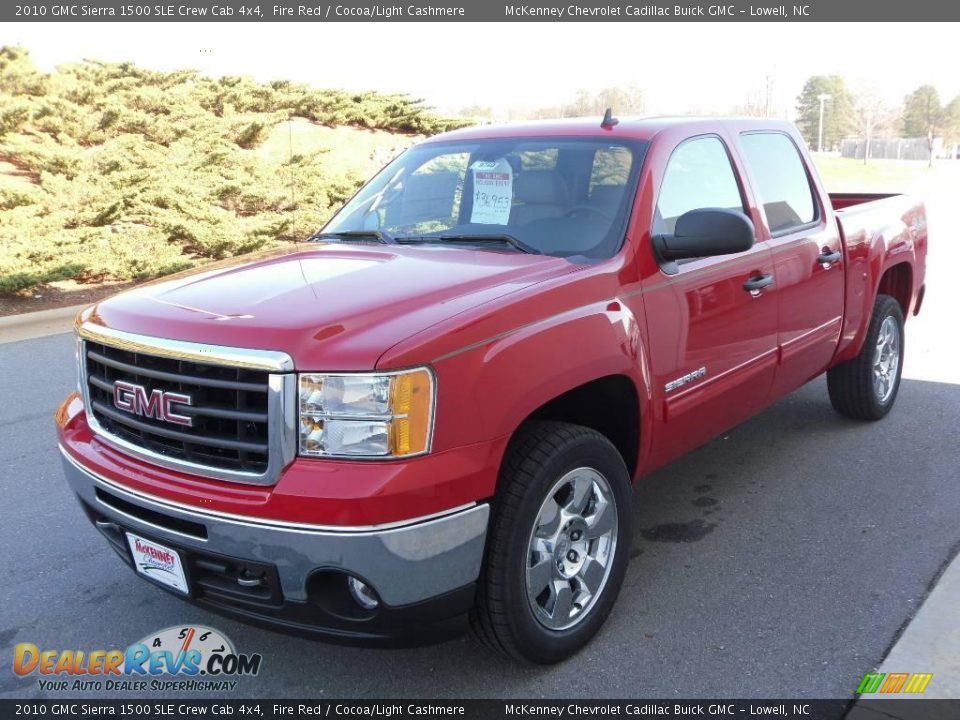 2010 GMC Sierra 1500 SLE Crew Cab 4x4 Fire Red / Cocoa/Light Cashmere Photo #1