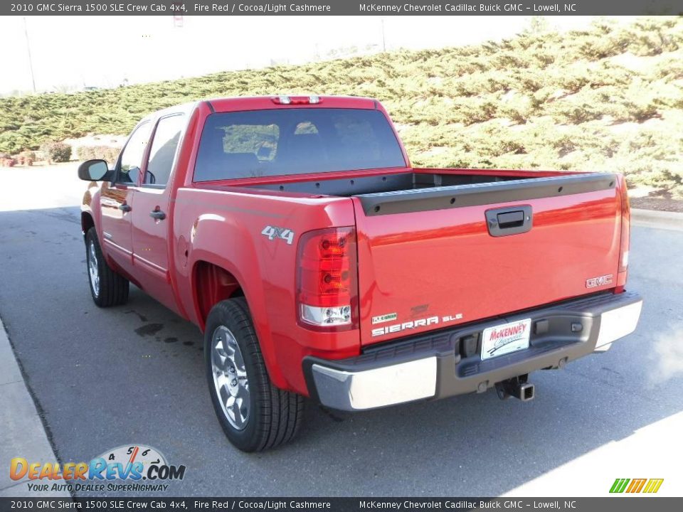 2010 GMC Sierra 1500 SLE Crew Cab 4x4 Fire Red / Cocoa/Light Cashmere Photo #2