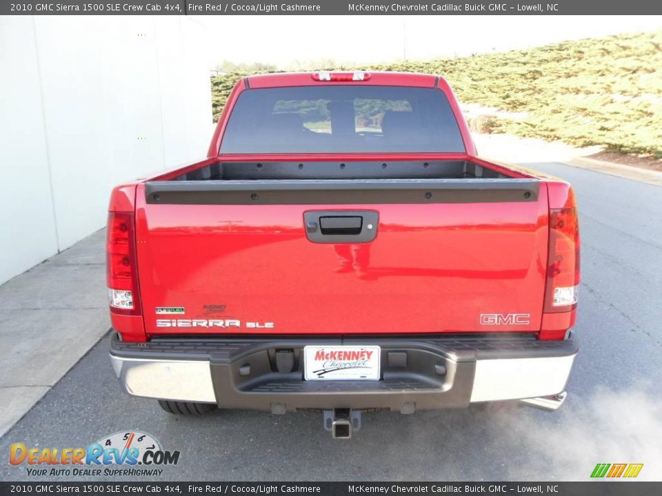 2010 GMC Sierra 1500 SLE Crew Cab 4x4 Fire Red / Cocoa/Light Cashmere Photo #3