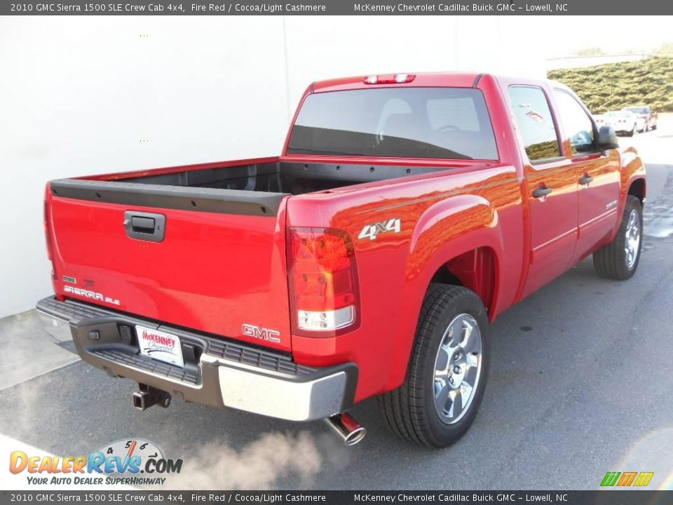 2010 GMC Sierra 1500 SLE Crew Cab 4x4 Fire Red / Cocoa/Light Cashmere Photo #5
