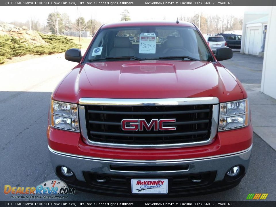 2010 GMC Sierra 1500 SLE Crew Cab 4x4 Fire Red / Cocoa/Light Cashmere Photo #8