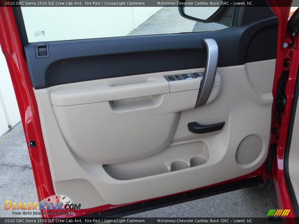 2010 GMC Sierra 1500 SLE Crew Cab 4x4 Fire Red / Cocoa/Light Cashmere Photo #9