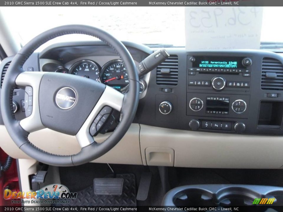 2010 GMC Sierra 1500 SLE Crew Cab 4x4 Fire Red / Cocoa/Light Cashmere Photo #24