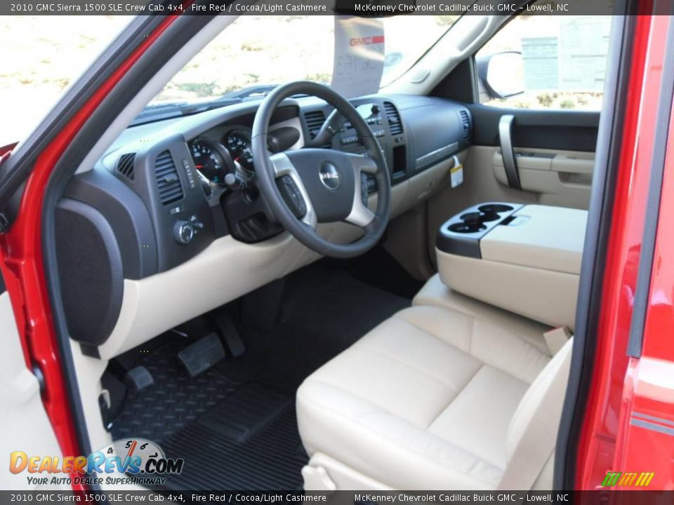 2010 GMC Sierra 1500 SLE Crew Cab 4x4 Fire Red / Cocoa/Light Cashmere Photo #28