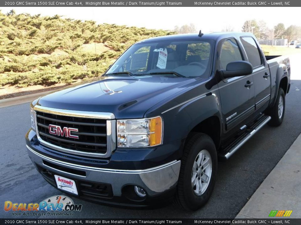 2010 GMC Sierra 1500 SLE Crew Cab 4x4 Midnight Blue Metallic / Dark Titanium/Light Titanium Photo #1