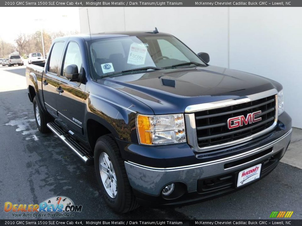 2010 GMC Sierra 1500 SLE Crew Cab 4x4 Midnight Blue Metallic / Dark Titanium/Light Titanium Photo #7