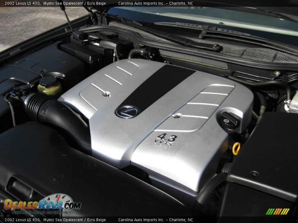 2002 Lexus LS 430 Mystic Sea Opalescent / Ecru Beige Photo #25
