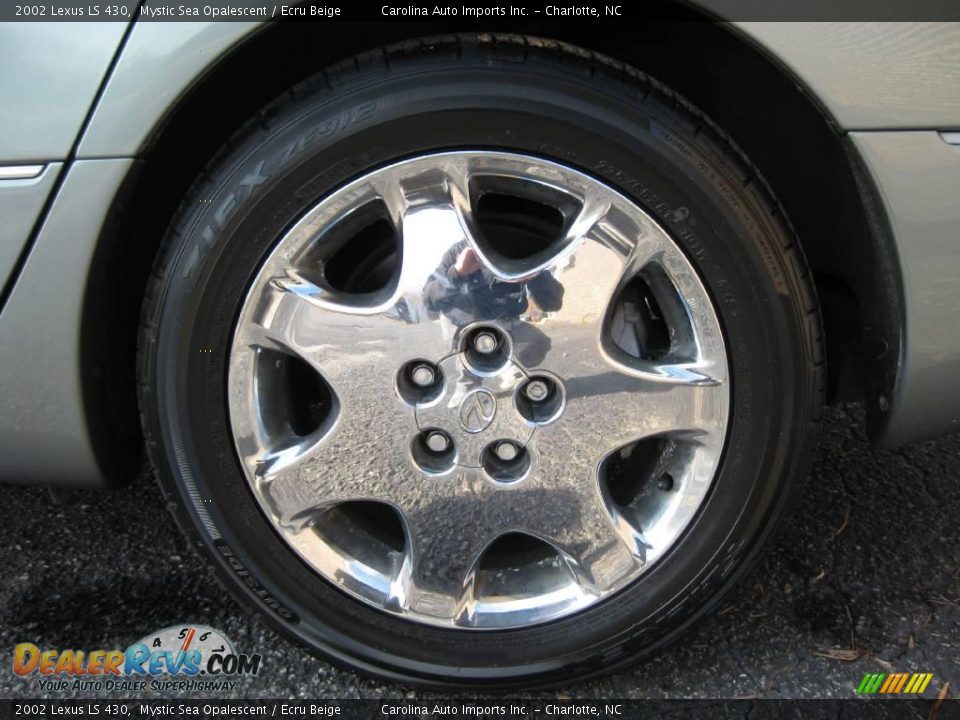 2002 Lexus LS 430 Mystic Sea Opalescent / Ecru Beige Photo #26