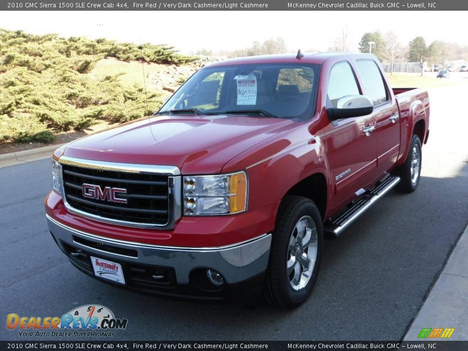 2010 GMC Sierra 1500 SLE Crew Cab 4x4 Fire Red / Very Dark Cashmere/Light Cashmere Photo #1