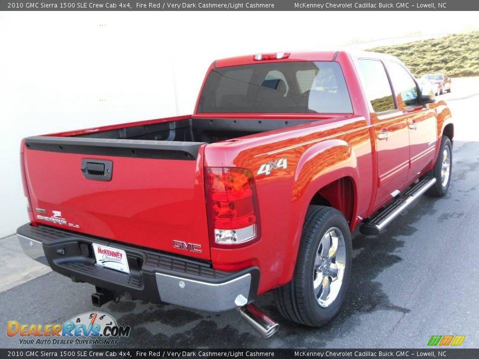 2010 GMC Sierra 1500 SLE Crew Cab 4x4 Fire Red / Very Dark Cashmere/Light Cashmere Photo #5