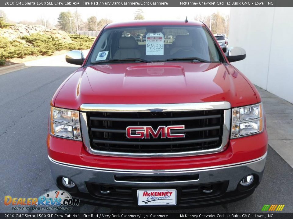 2010 GMC Sierra 1500 SLE Crew Cab 4x4 Fire Red / Very Dark Cashmere/Light Cashmere Photo #8