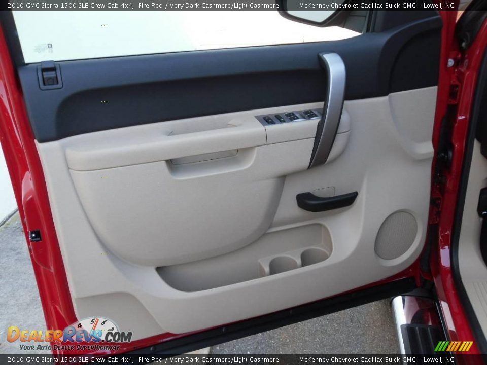 2010 GMC Sierra 1500 SLE Crew Cab 4x4 Fire Red / Very Dark Cashmere/Light Cashmere Photo #9