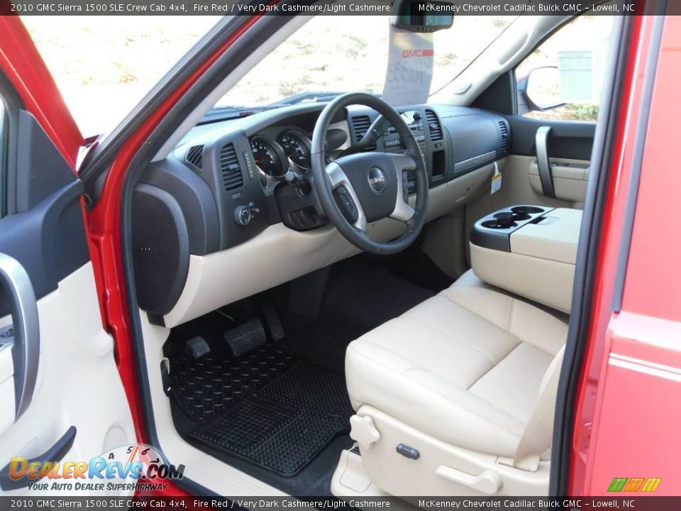 2010 GMC Sierra 1500 SLE Crew Cab 4x4 Fire Red / Very Dark Cashmere/Light Cashmere Photo #27