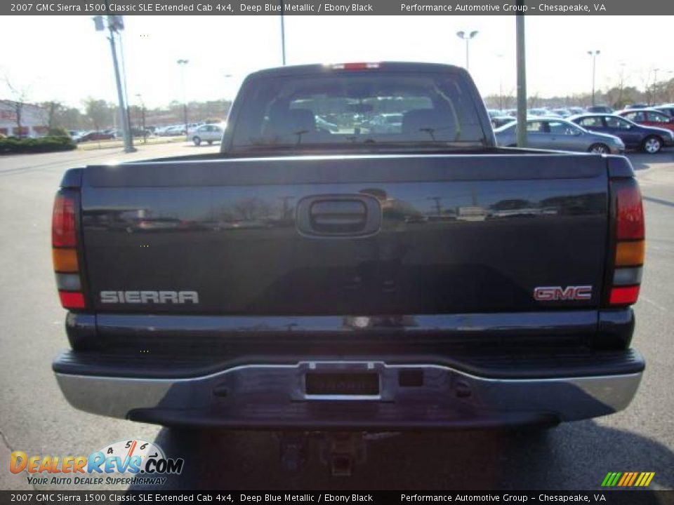 2007 GMC Sierra 1500 Classic SLE Extended Cab 4x4 Deep Blue Metallic / Ebony Black Photo #4