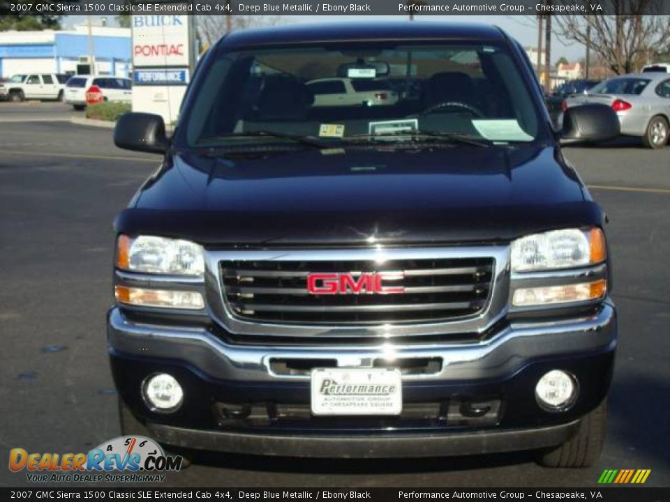 2007 GMC Sierra 1500 Classic SLE Extended Cab 4x4 Deep Blue Metallic / Ebony Black Photo #9