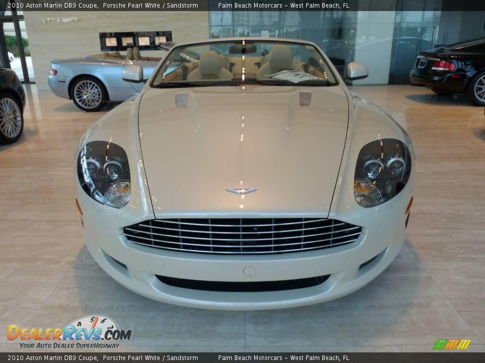2010 Aston Martin DB9 Coupe Porsche Pearl White / Sandstorm Photo #2