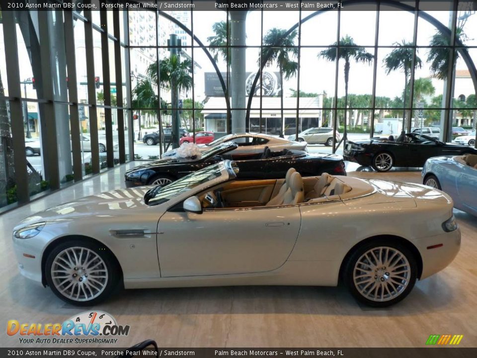 2010 Aston Martin DB9 Coupe Porsche Pearl White / Sandstorm Photo #3