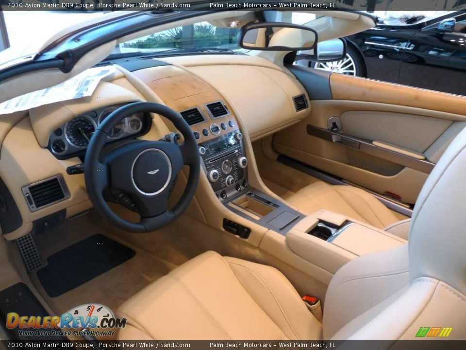 2010 Aston Martin DB9 Coupe Porsche Pearl White / Sandstorm Photo #6