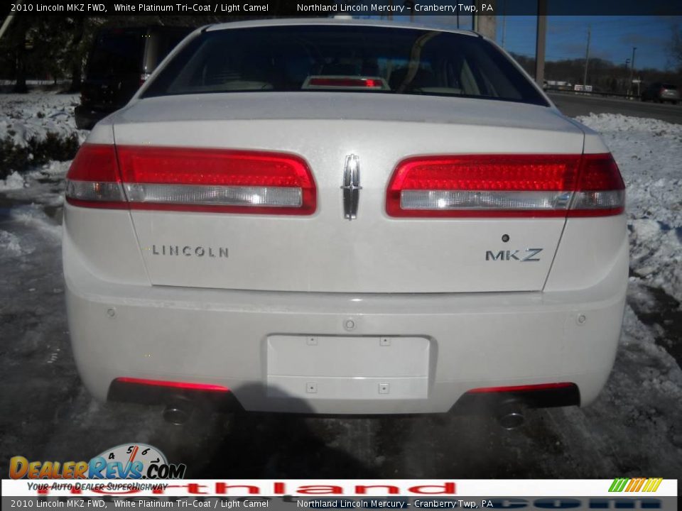 2010 Lincoln MKZ FWD White Platinum Tri-Coat / Light Camel Photo #3