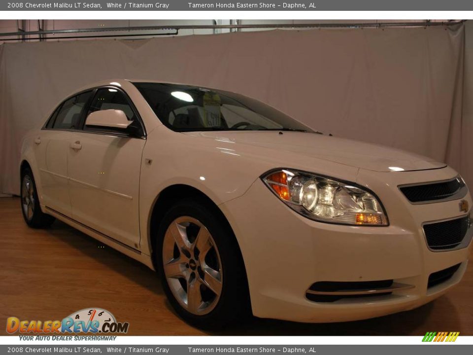 2008 Chevrolet Malibu LT Sedan White / Titanium Gray Photo #7