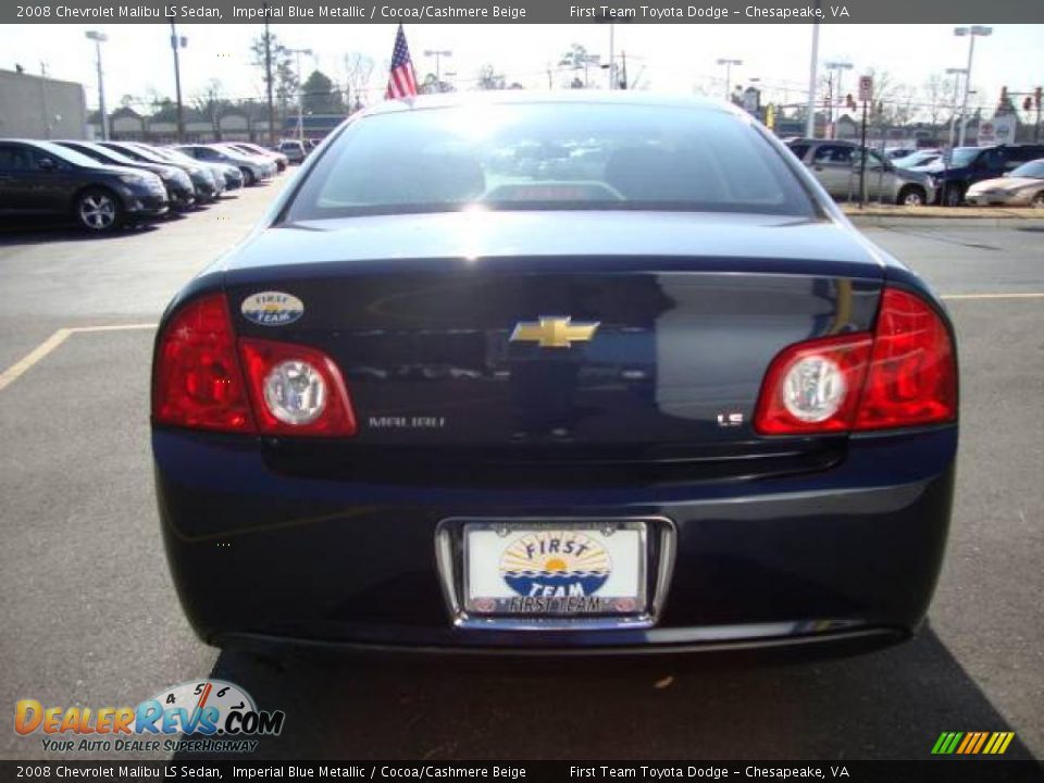 2008 Chevrolet Malibu LS Sedan Imperial Blue Metallic / Cocoa/Cashmere Beige Photo #4