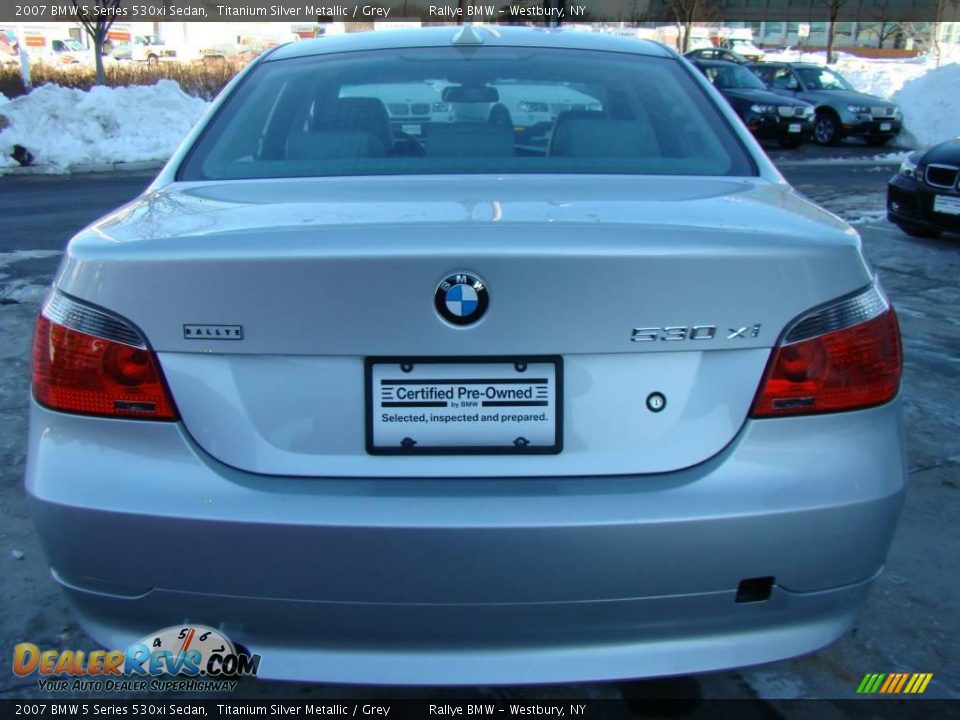 2007 BMW 5 Series 530xi Sedan Titanium Silver Metallic / Grey Photo #5