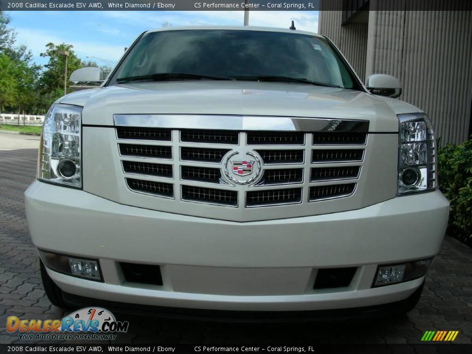 2008 Cadillac Escalade ESV AWD White Diamond / Ebony Photo #4