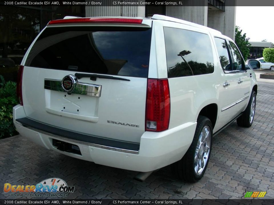 2008 Cadillac Escalade ESV AWD White Diamond / Ebony Photo #7