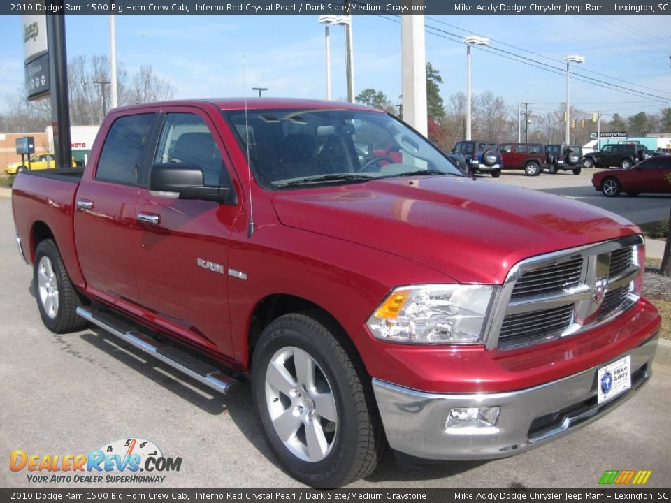 2010 Dodge Ram 1500 Big Horn Crew Cab Inferno Red Crystal Pearl / Dark Slate/Medium Graystone Photo #3