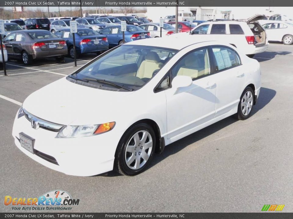 2007 Honda Civic LX Sedan Taffeta White / Ivory Photo #1