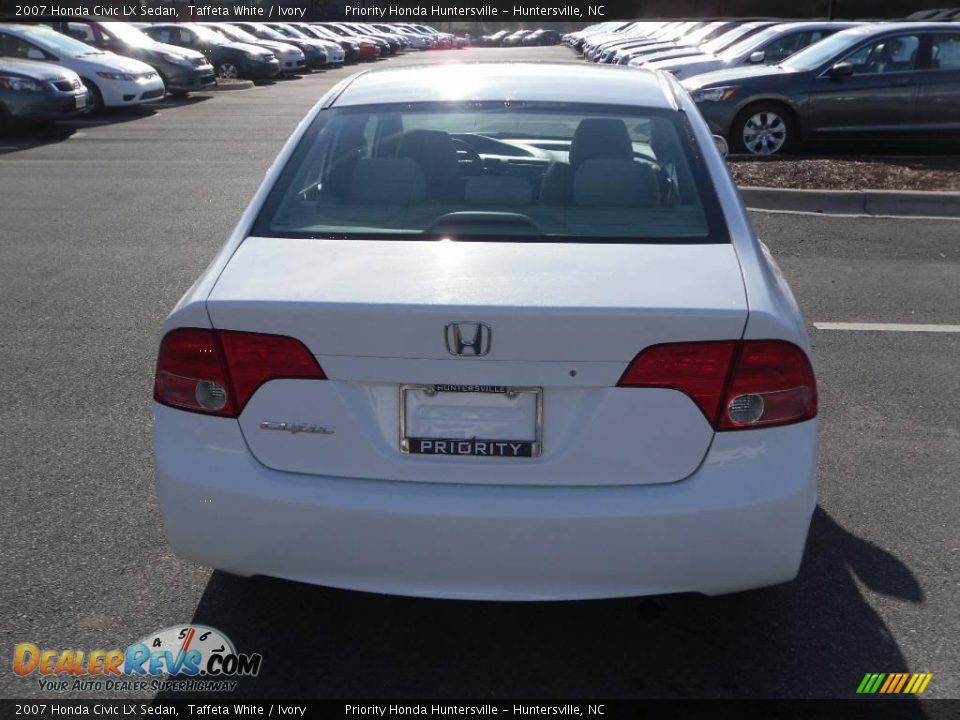 2007 Honda Civic LX Sedan Taffeta White / Ivory Photo #3